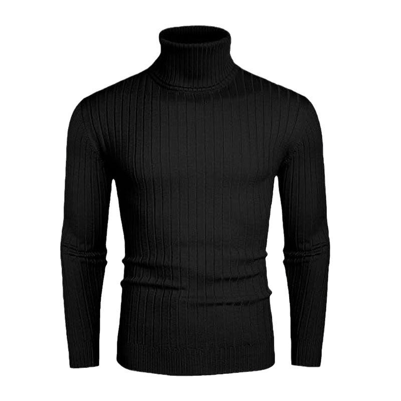 Herren rullkragestrickad tröja i högkvalitativ ribbstickning Mirla-Eva Jonsson