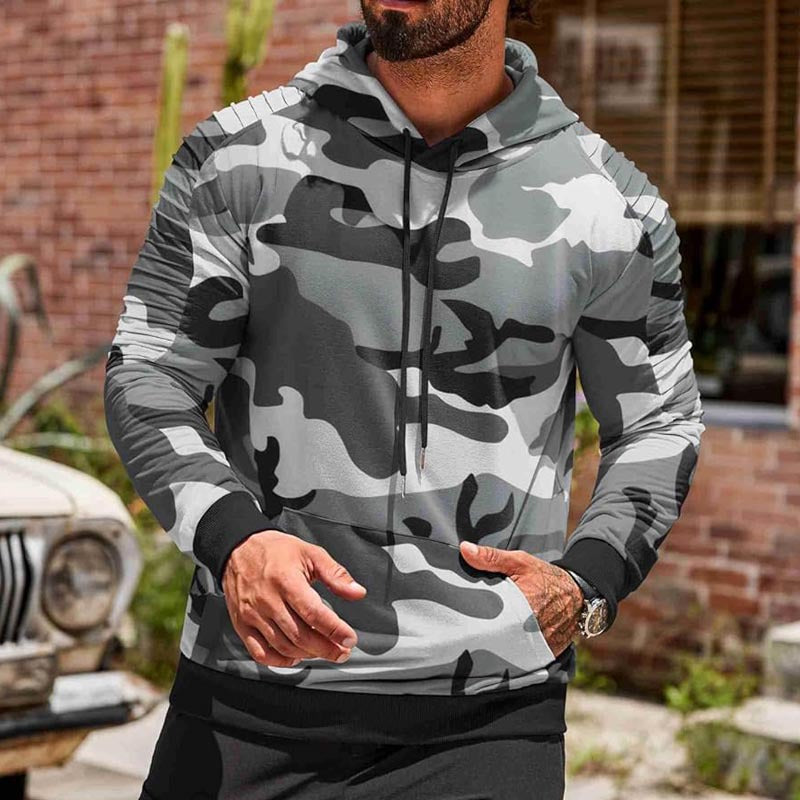 Herren sport hoodie med innovativ textur och funktionell snitt Eva Jonsson-Eva Jonsson