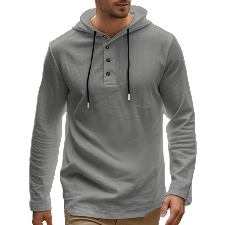 Herren sport hoodie med knapplist och andningsbara egenskaper Eva Jonsson-Eva Jonsson