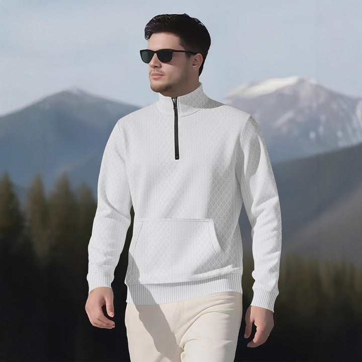 Herren sportig fleece-tröja med hög krage och blixtlås Mirla-Eva Jonsson