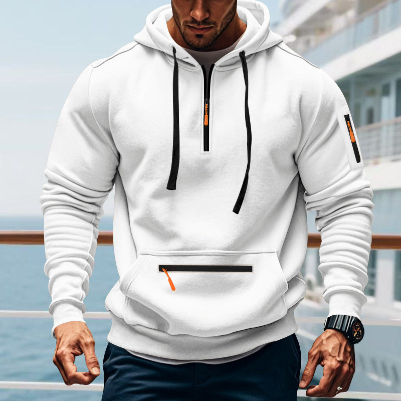 Herren sportig hoodie med praktiska blixtlåsfickor Eva Jonsson-Eva Jonsson
