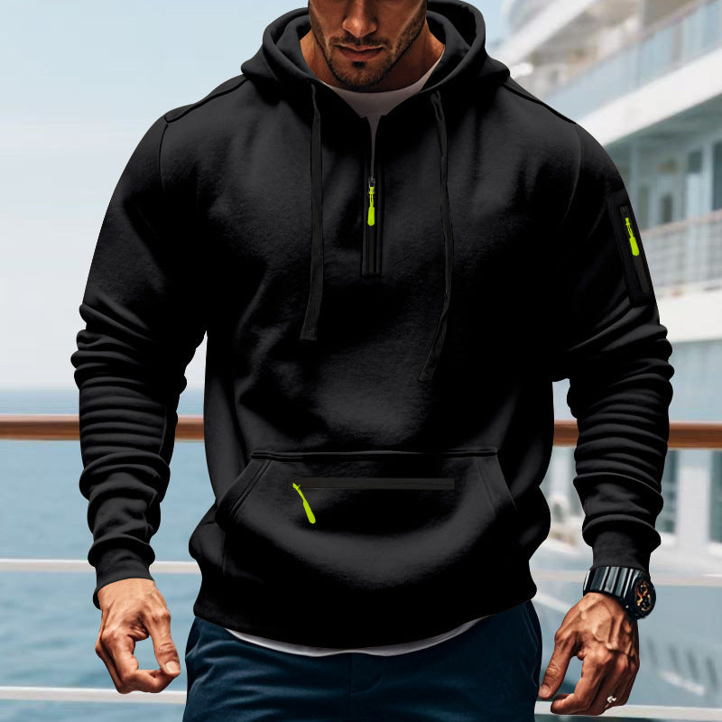 Herren sportig hoodie med praktiska blixtlåsfickor Eva Jonsson-Eva Jonsson