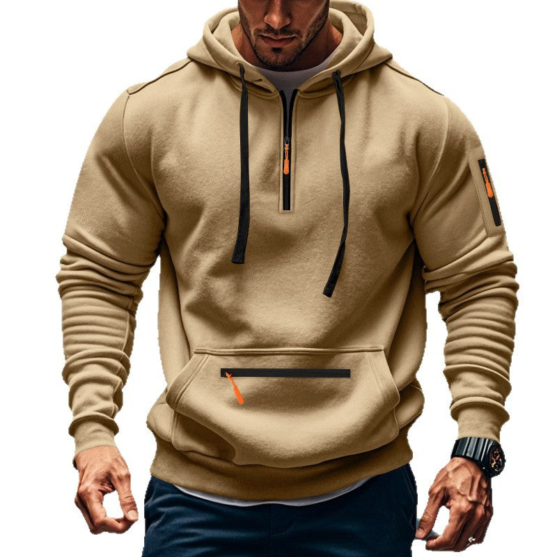 Herren sportig hoodie med praktiska fickor med dragkedja och justerbar huva Eva Jonsson-Eva Jonsson