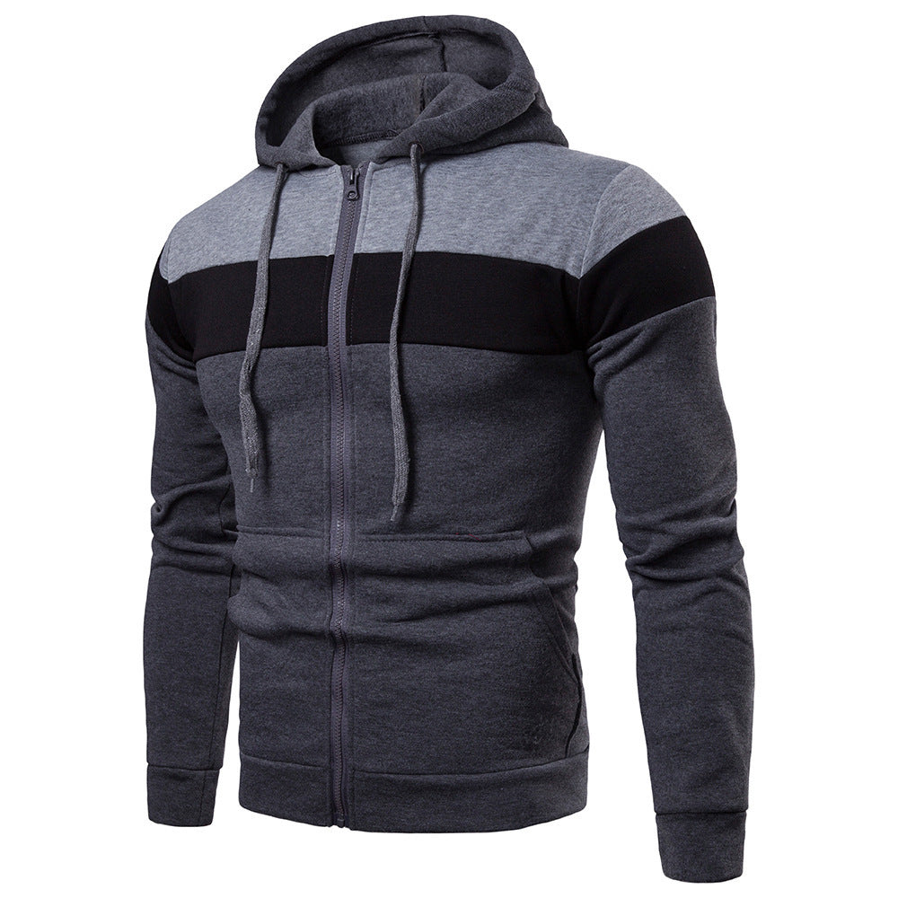 Herren sportig hoodiejacka med färgblockdesign Mirla-Eva Jonsson