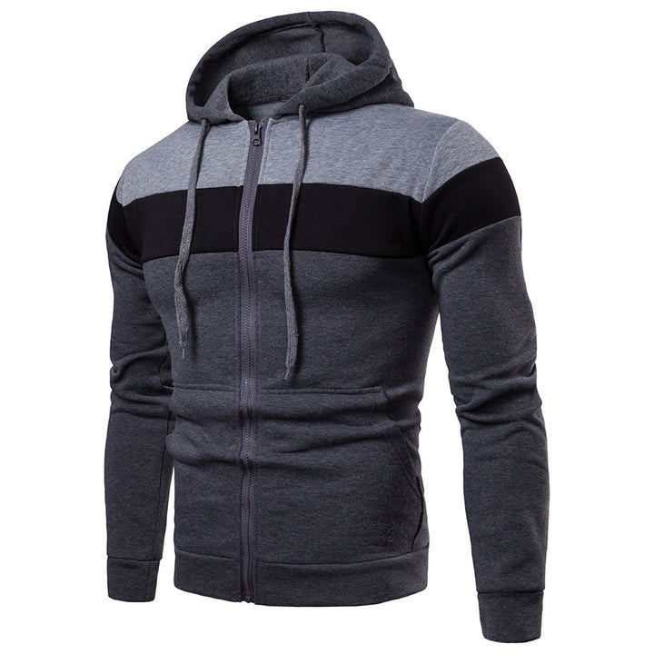 Herren sportig hoodiejacka med färgblockdesign Mirla-Eva Jonsson