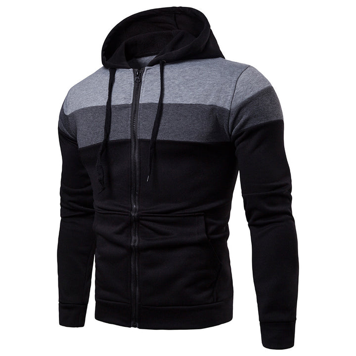 Herren sportig hoodiejacka med färgblockdesign Mirla-Eva Jonsson