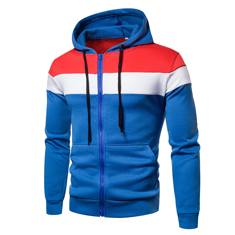 Herren sportig hoodiejacka med färgblockdesign Mirla-Eva Jonsson