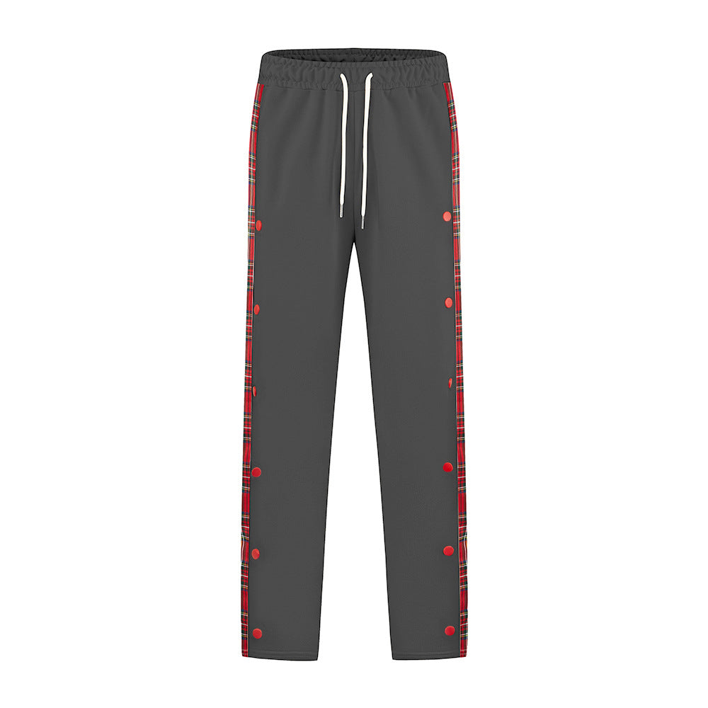 Herren sportig joggingsbyxor med tryckknapp-design och elastisk midja Mirla-Eva Jonsson