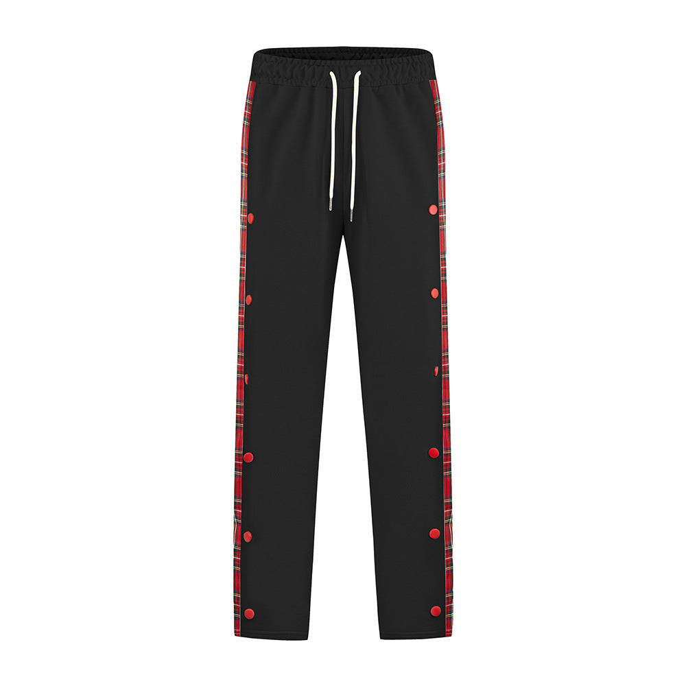 Herren sportig joggingsbyxor med tryckknapp-design och elastisk midja Mirla-Eva Jonsson