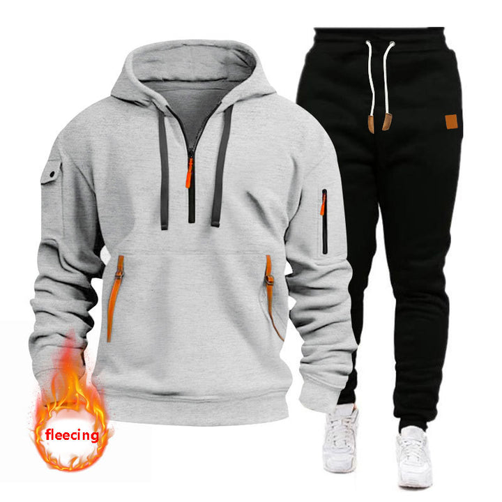 Herren sportigt hoodie-set med funktionella fickor och andningsbara egenskaper Eva Jonsson-Eva Jonsson