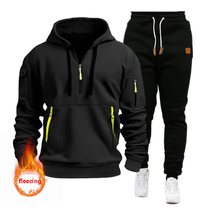 Herren sportigt hoodie-set med funktionella fickor och andningsbara egenskaper Eva Jonsson-Eva Jonsson