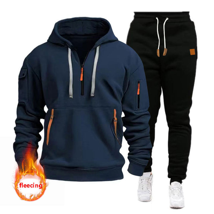 Herren sportigt hoodie-set med funktionella fickor och andningsbara egenskaper Eva Jonsson-Eva Jonsson