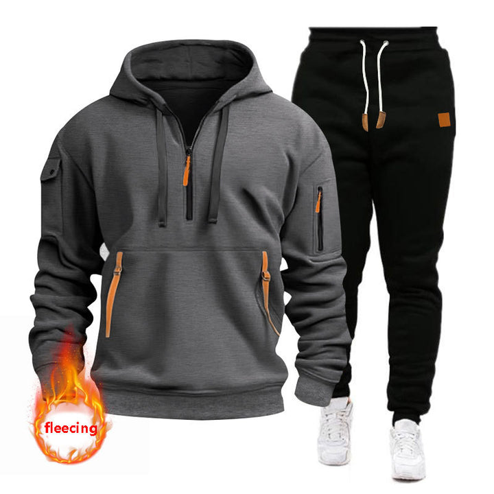 Herren sportigt hoodie-set med funktionella fickor och andningsbara egenskaper Eva Jonsson-Eva Jonsson
