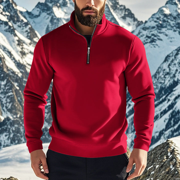 Herren ståkrage pullover med halv dragkedja Mirla-Eva Jonsson
