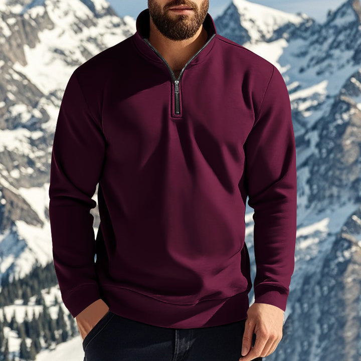 Herren ståkrage pullover med halv dragkedja Mirla-Eva Jonsson