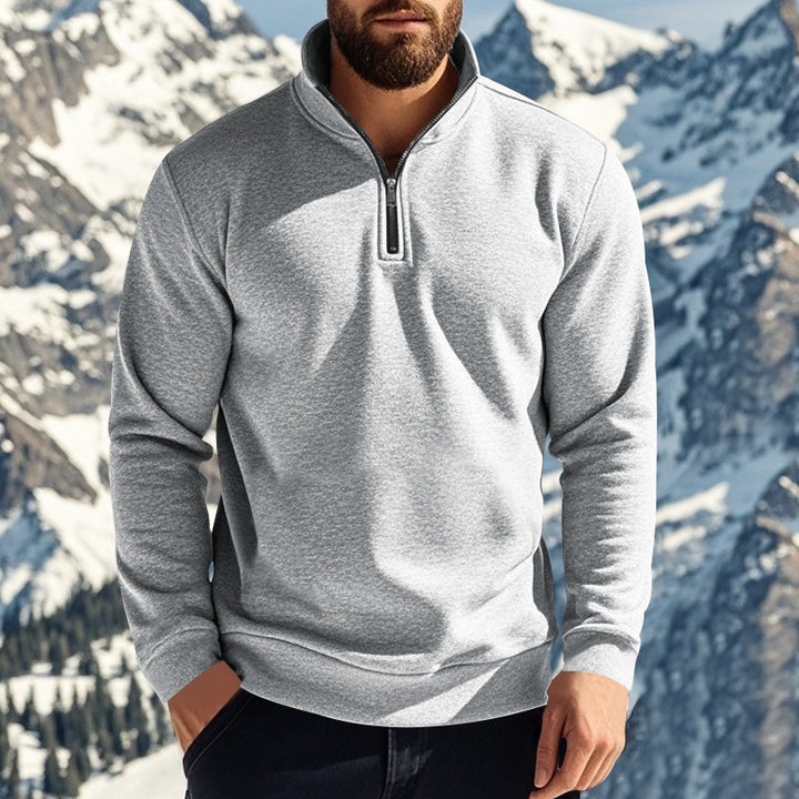 Herren ståkrage pullover med halv dragkedja Mirla-Eva Jonsson