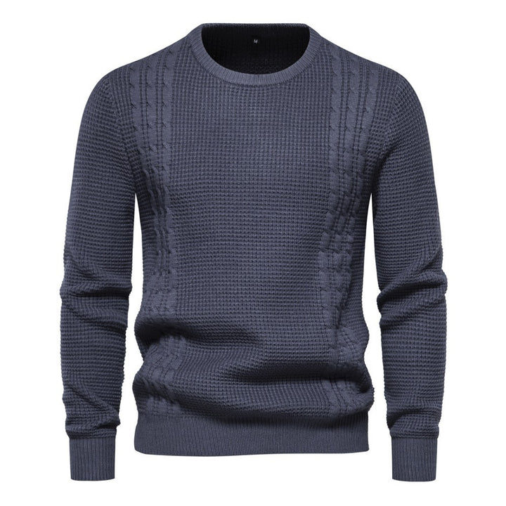 Herren stickad tröja med modern strukturell design Mirla-Eva Jonsson