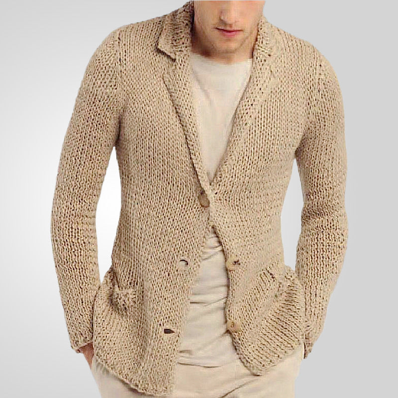 Herren stickblazer med naturlig, rustik design och praktiska fickor Mirla-Eva Jonsson