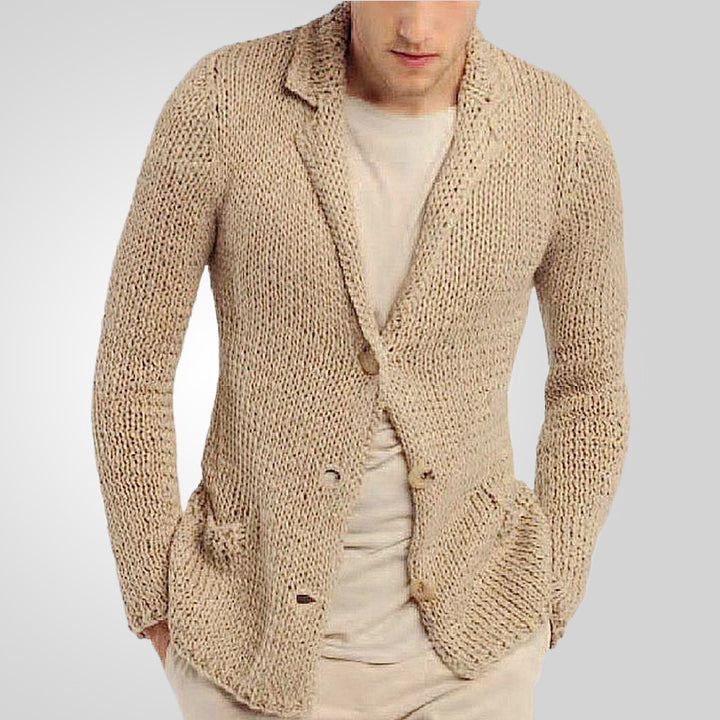 Herren stickblazer med naturlig, rustik design och praktiska fickor Mirla-Eva Jonsson