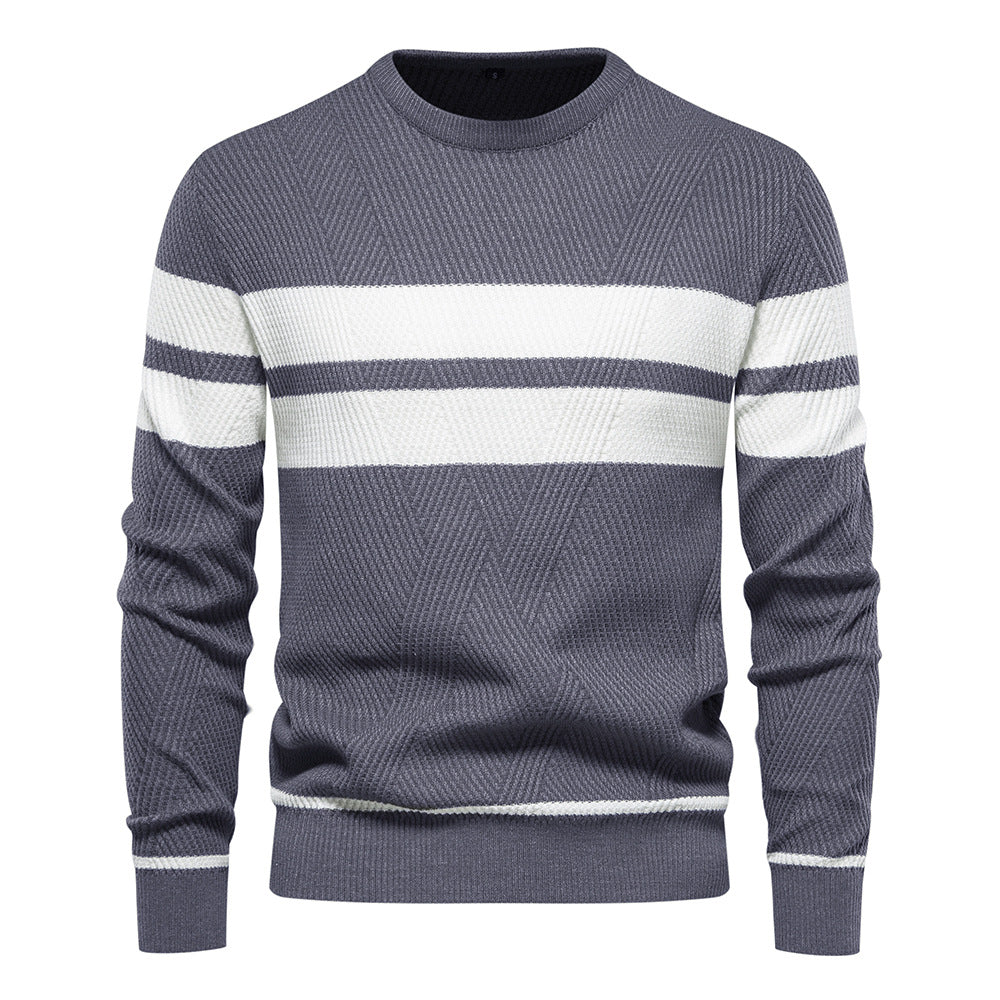 Herren strukturerad sweatshirt med moderna ränder Mirla-Eva Jonsson
