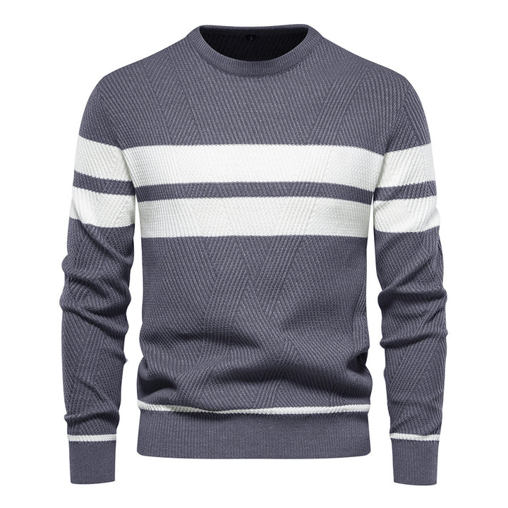Herren strukturerad sweatshirt med moderna ränder Mirla-Eva Jonsson