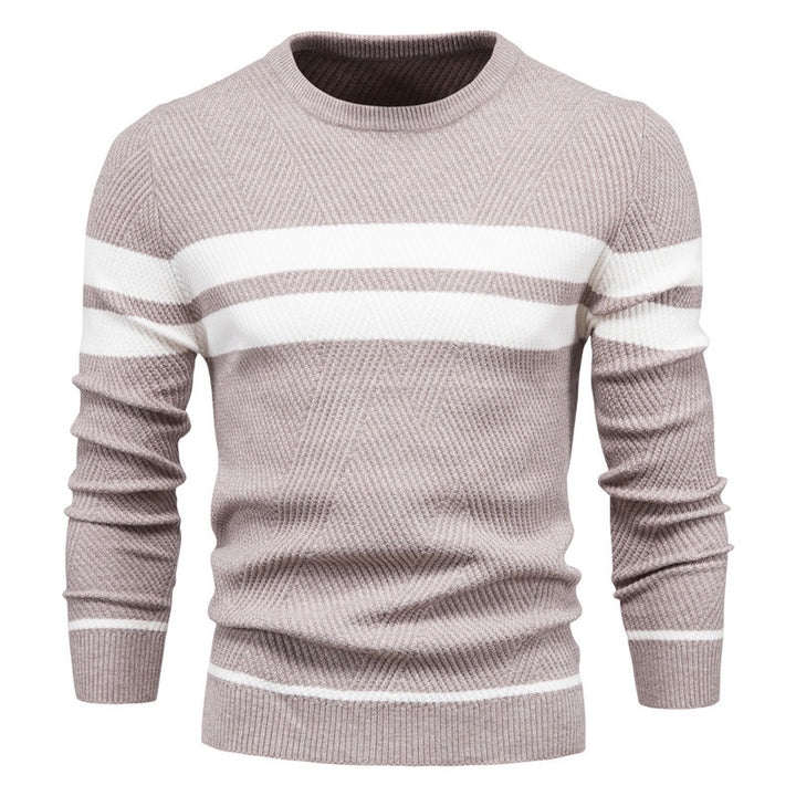Herren strukturerad sweatshirt med moderna ränder Mirla-Eva Jonsson