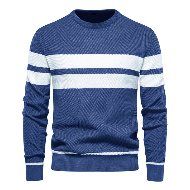Herren strukturerad sweatshirt med moderna ränder Mirla-Eva Jonsson