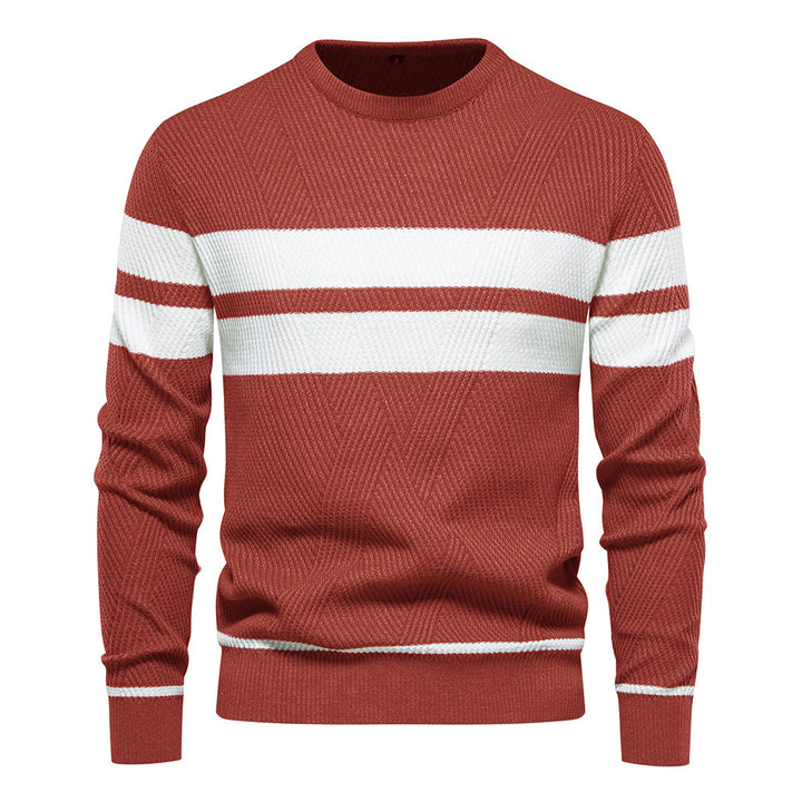 Herren strukturerad sweatshirt med moderna ränder Mirla-Eva Jonsson
