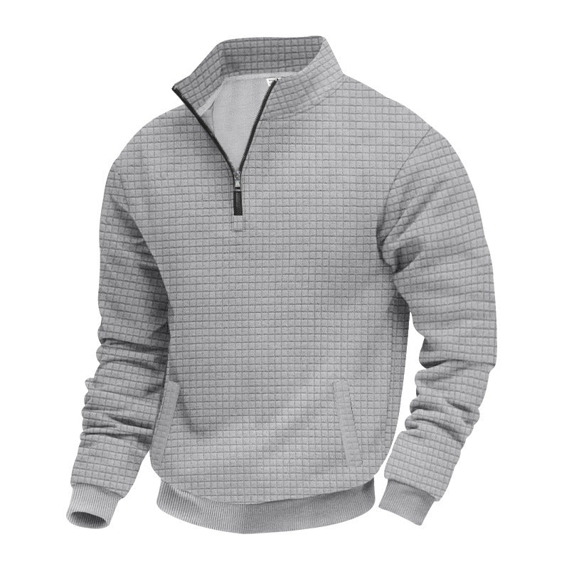 Herren sweatshirt med halv dragkedja och strukturerad design Mirla-Eva Jonsson