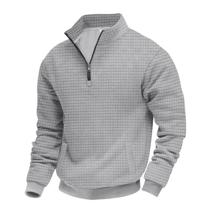 Herren sweatshirt med halv dragkedja och strukturerad design Mirla-Eva Jonsson