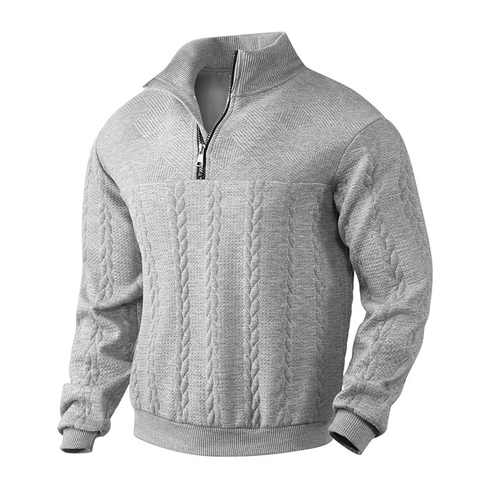 Herren sweatshirt med halv hög dragkedja och strukturerad design Eva Jonsson-Eva Jonsson