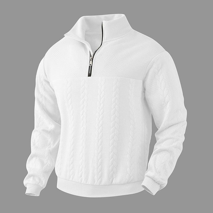 Herren sweatshirt med halv hög dragkedja och strukturerad design Eva Jonsson-Eva Jonsson