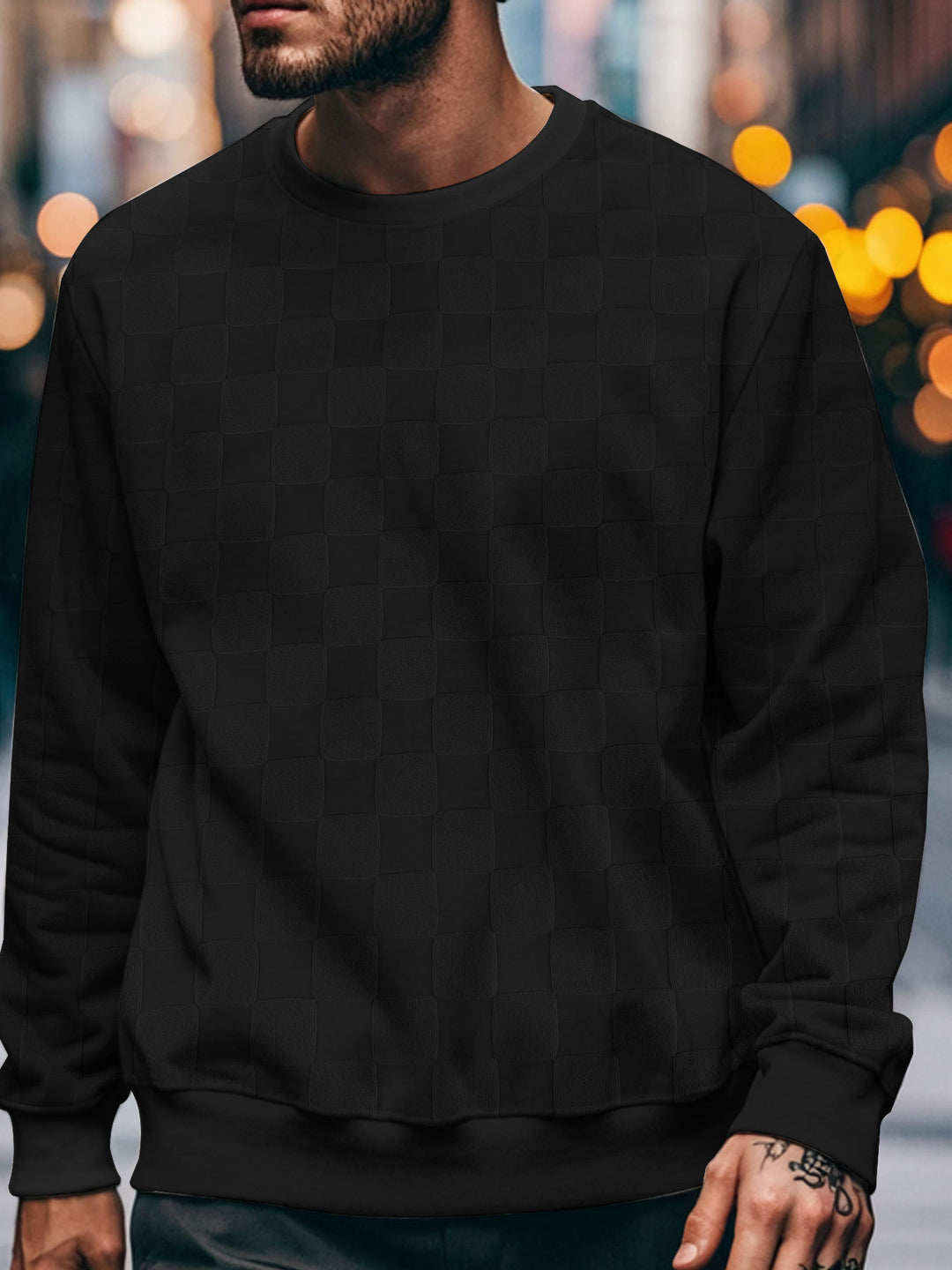 Herren sweatshirt med modern strukturerad design Mirla-Eva Jonsson