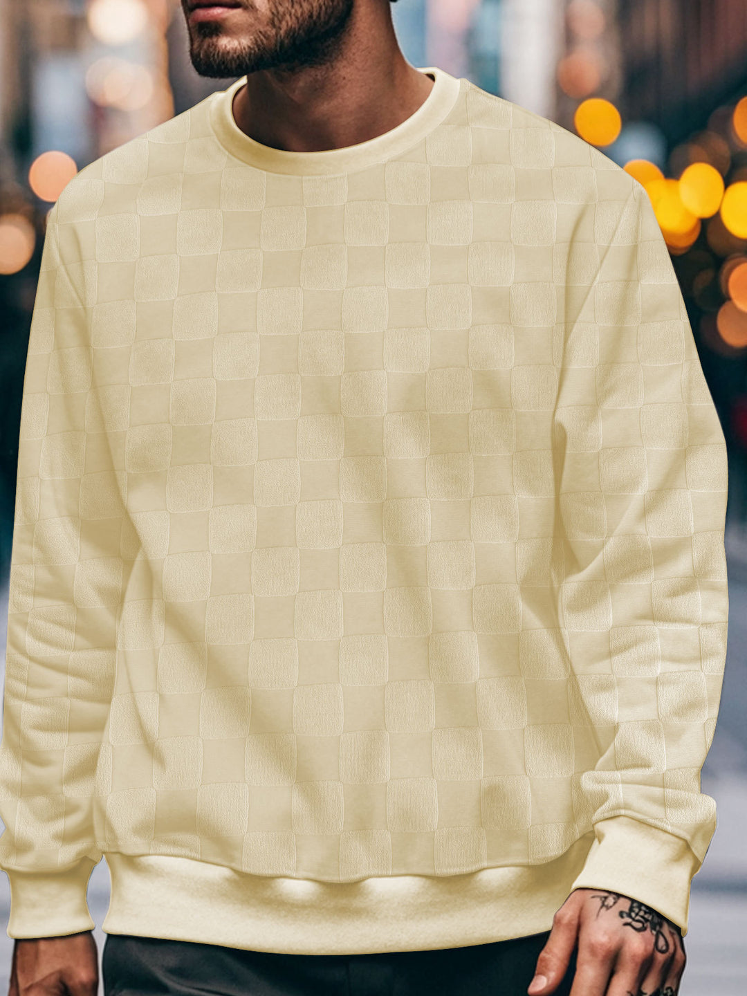 Herren sweatshirt med modern strukturerad design Mirla-Eva Jonsson