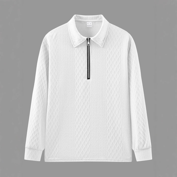 Herren sweatshirt med modernt ståkrage och strukturerad design Eva Jonsson-Eva Jonsson