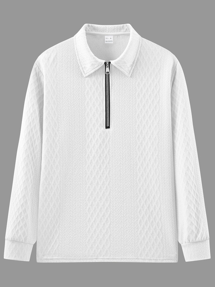 Herren sweatshirt med modernt ståkrage och strukturerad design Eva Jonsson-Eva Jonsson