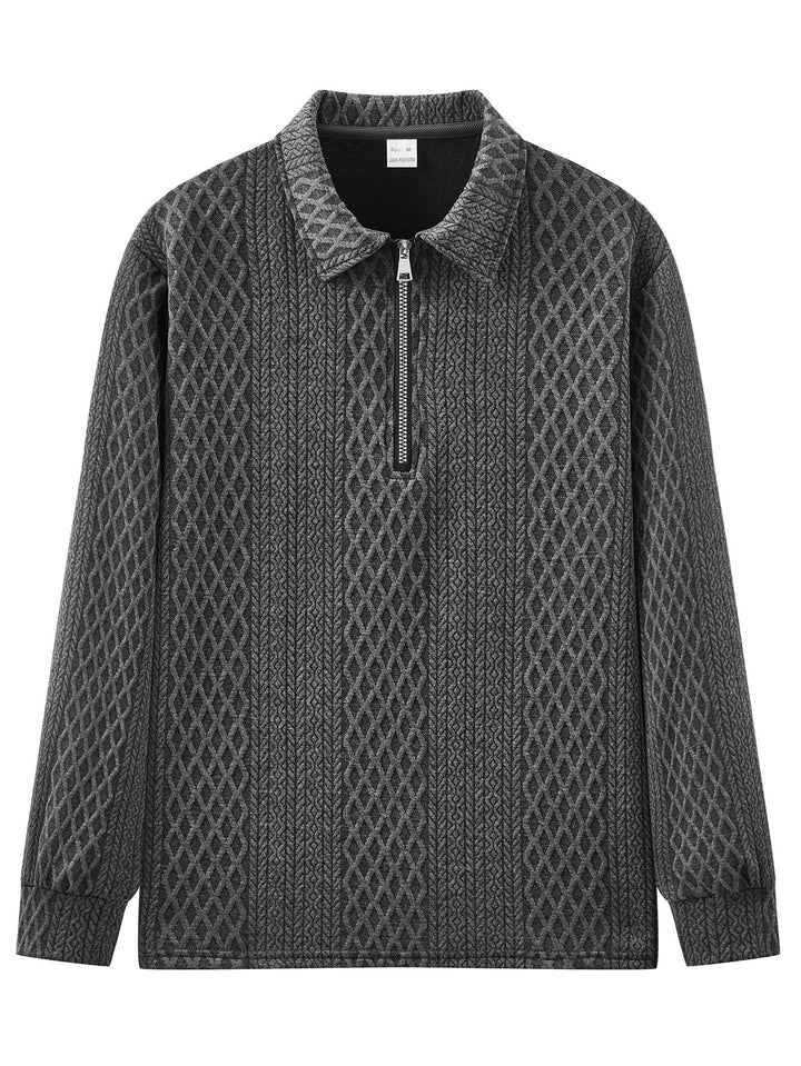 Herren sweatshirt med modernt ståkrage och strukturerad design Eva Jonsson-Eva Jonsson