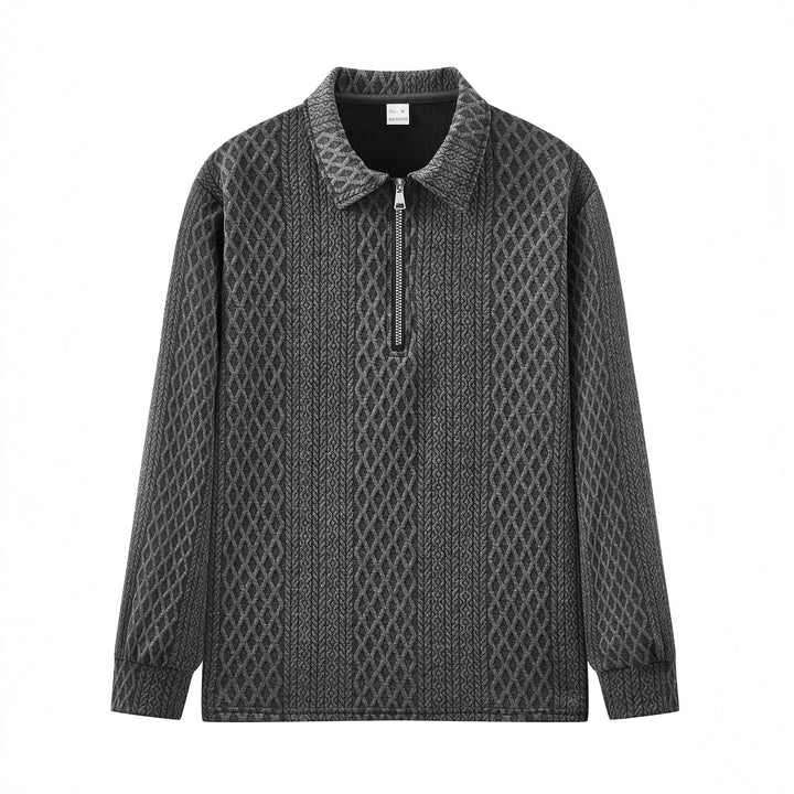 Herren sweatshirt med modernt ståkrage och strukturerad design Mirla-Eva Jonsson