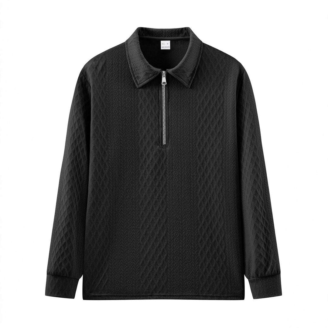 Herren sweatshirt med modernt ståkrage och strukturerad design Mirla-Eva Jonsson