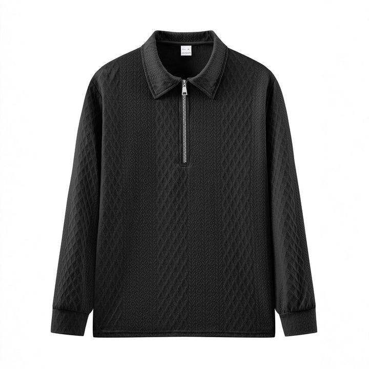 Herren sweatshirt med modernt ståkrage och strukturerad design Mirla-Eva Jonsson