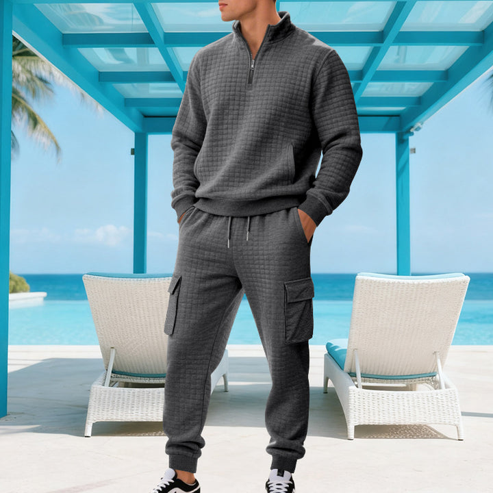 Herren sweatshirt och joggingbyxor set med dragkedja och praktiska fickor Eva Jonsson-Eva Jonsson