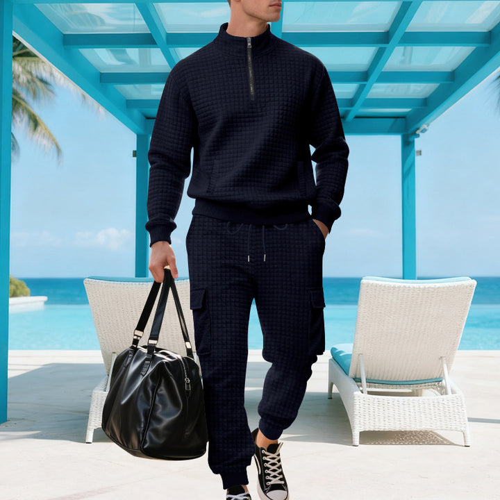 Herren sweatshirt och joggingbyxor set med dragkedja och praktiska fickor Eva Jonsson-Eva Jonsson