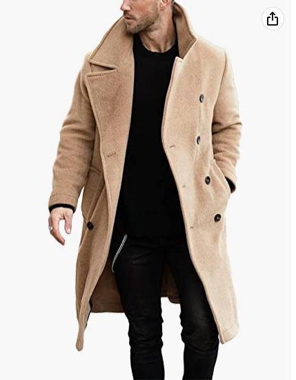 Herren ullkappa i modern dubbelknäppningslook Mirla-Eva Jonsson