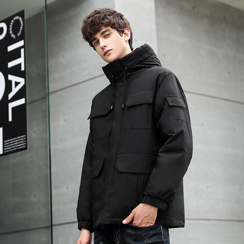 Herren wetterfeste Utility-Jacke mit Kapuze und Taschen Mirla-Eva Jonsson