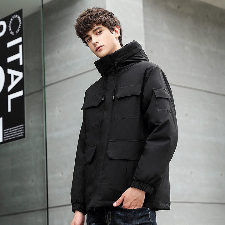 Herren wetterfeste Utility-Jacke mit Kapuze und Taschen Mirla-Eva Jonsson