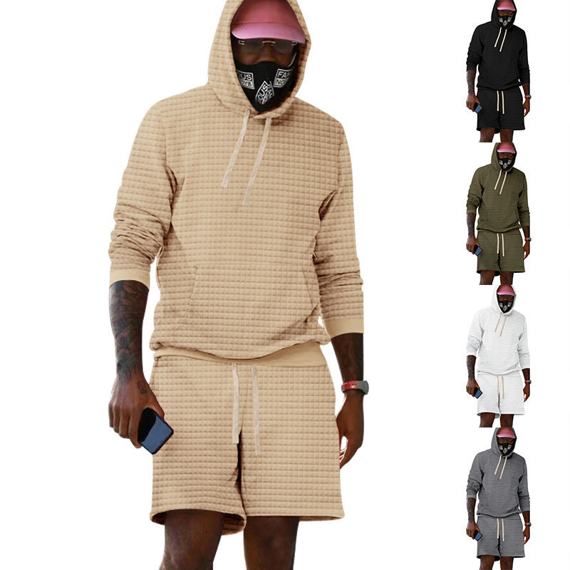 Herrens Avslappnad Hoodie och Shorts Set I Andningsbart Material Eva Jonsson-Eva Jonsson