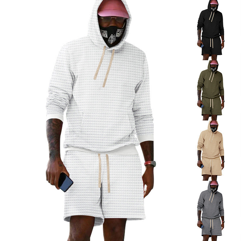 Herrens Avslappnad Hoodie och Shorts Set I Andningsbart Material Eva Jonsson-Eva Jonsson