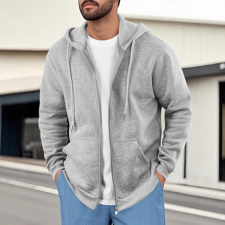 Herrens Avslappnad Huvjacka med Ventilerande Sweatmaterial och Praktiska Fickor Eva Jonsson-Eva Jonsson