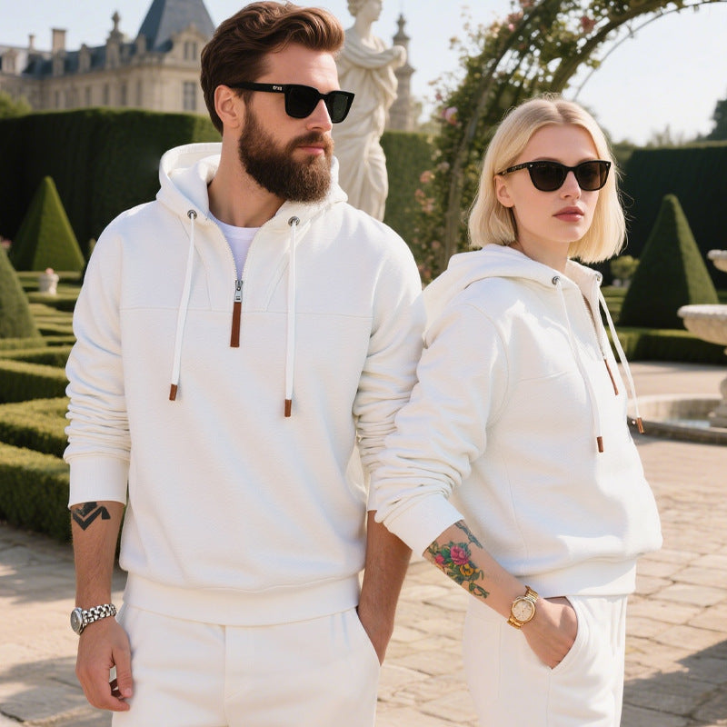 Herrens Fleece Hoodie med modern dragkedja och känguruficka Eva Jonsson-Eva Jonsson