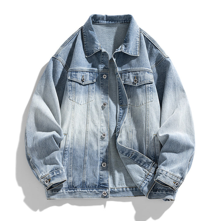 Herrens Mode Denimjacka med avslappnad passform och praktiska fickor Mirla-Eva Jonsson